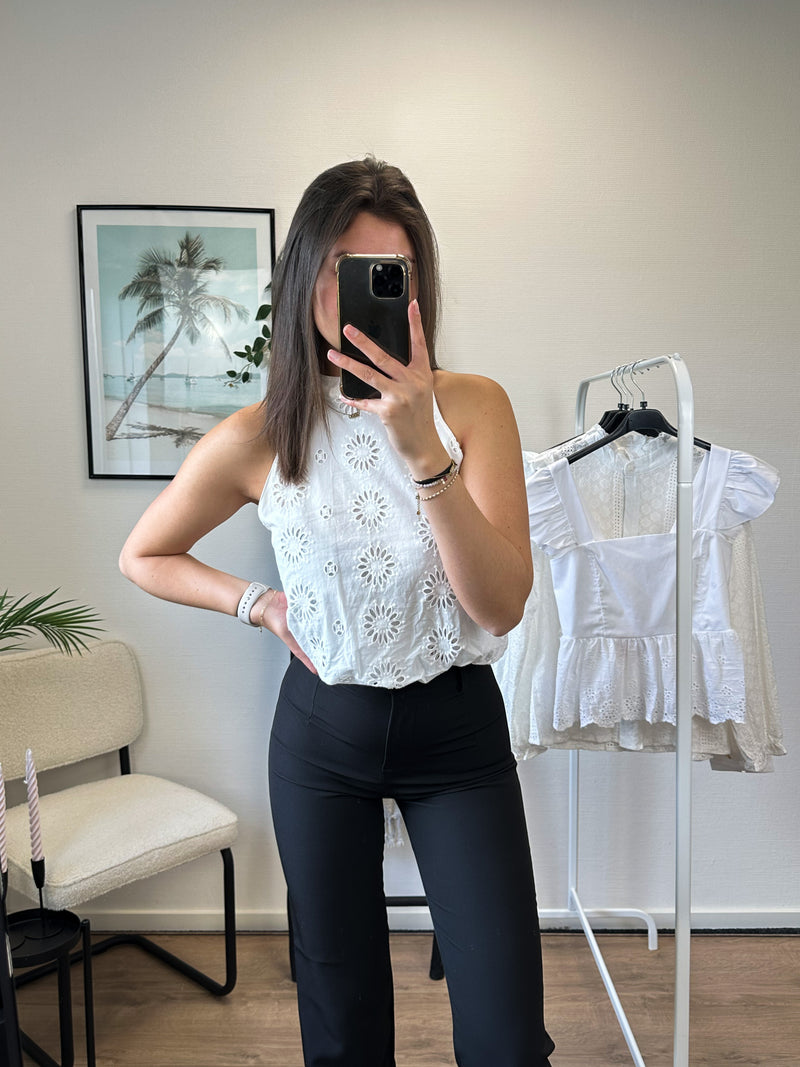 Becky Sunflower Top - White