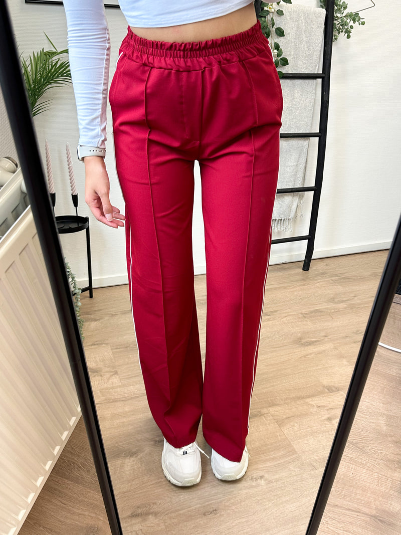 Remi Striped Jogger Pantalon - Bordeaux