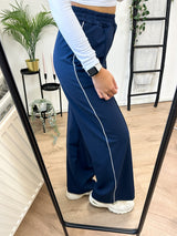 Remi Striped Jogger Pantalon - Navy