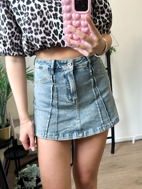 Coco Skort- Vintage Washed Denim