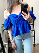 Dolley Off Shoulder Top - Royal Blue