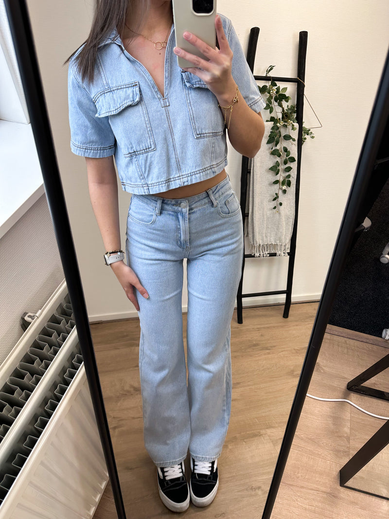 Xaria Denim Top - Light Blue Denim