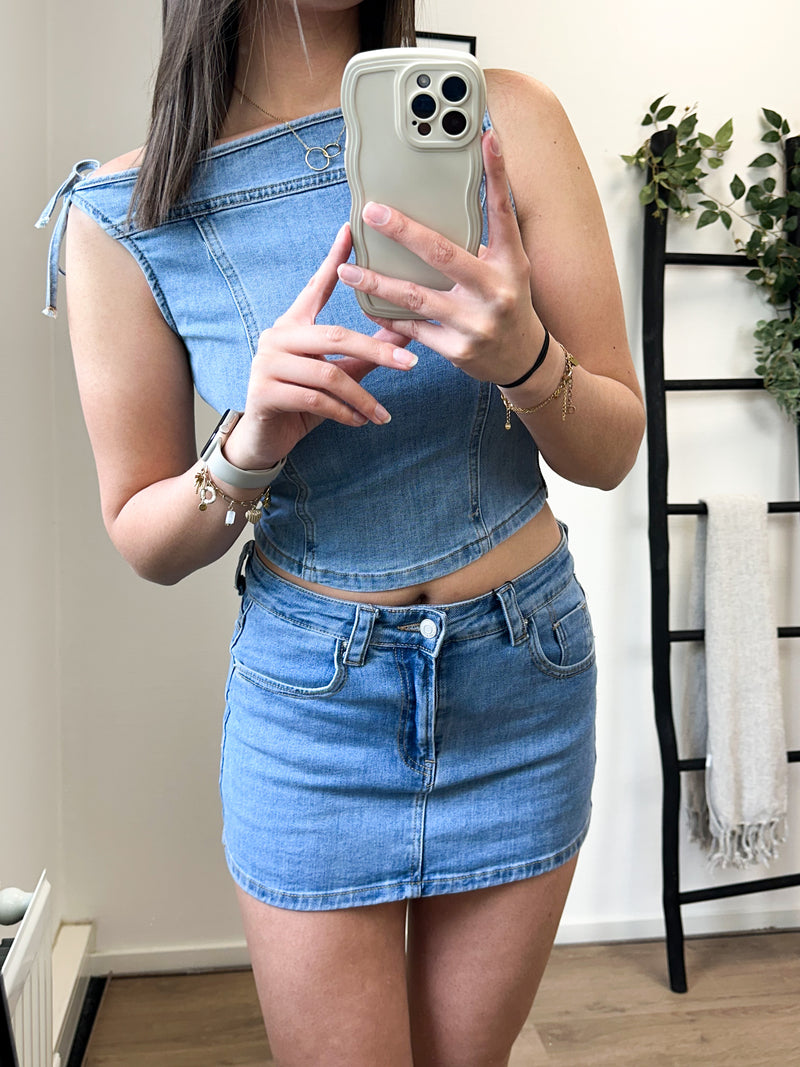 Benthe Denim Top - Blue