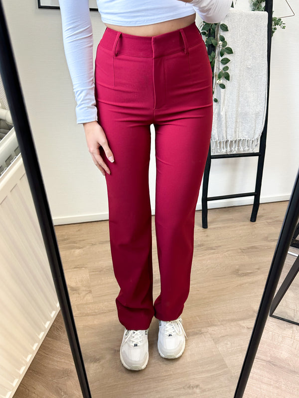 Manou Stretch Pantalon - Wine