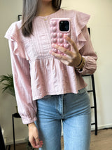 Mieke Ruffle Blouse - Old Pink