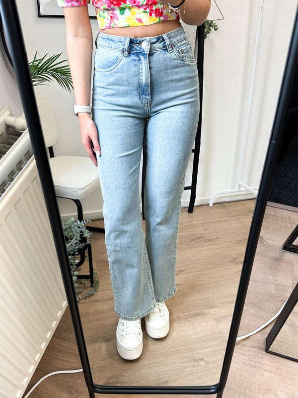 Gaby Wide Leg Stretch Jeans - Denim Blue