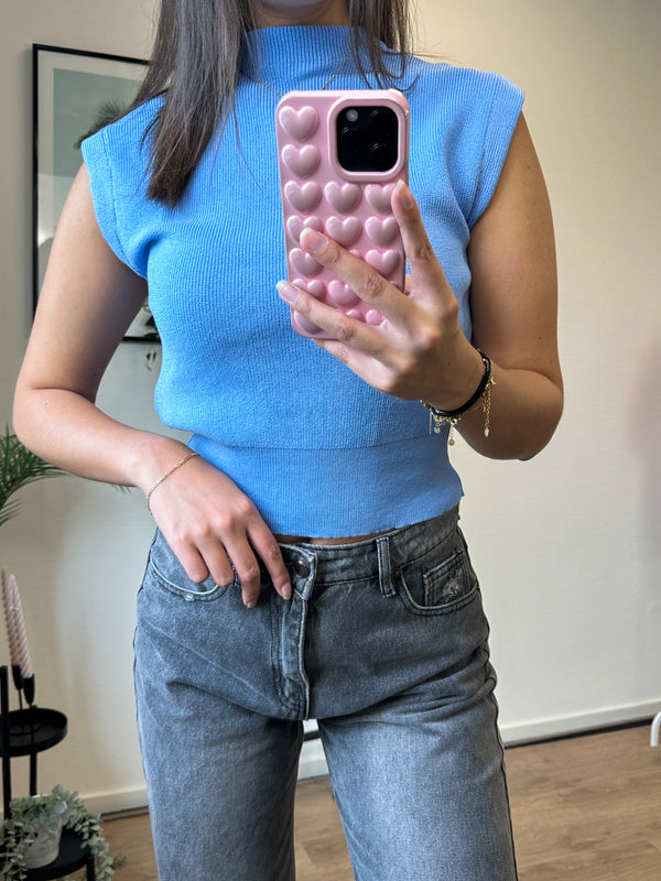 Madelief Knitted Top - Denim Blue