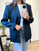 Mirte Oversized Glitter Blazer - Marine