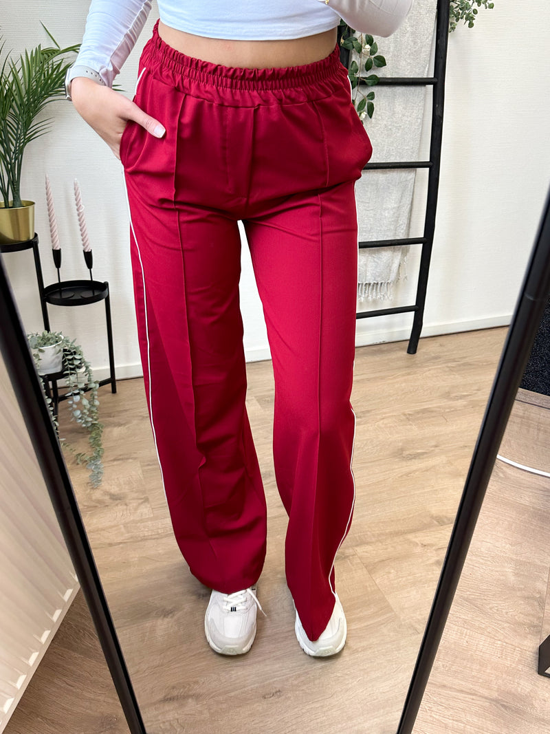 Remi Striped Jogger Pantalon - Bordeaux