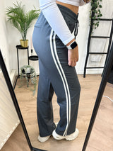 Luna Striped Jogger Pantalon - Dark Grey