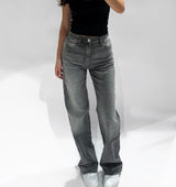 Fallon Stretch Straight Leg Jeans - Grey Denim