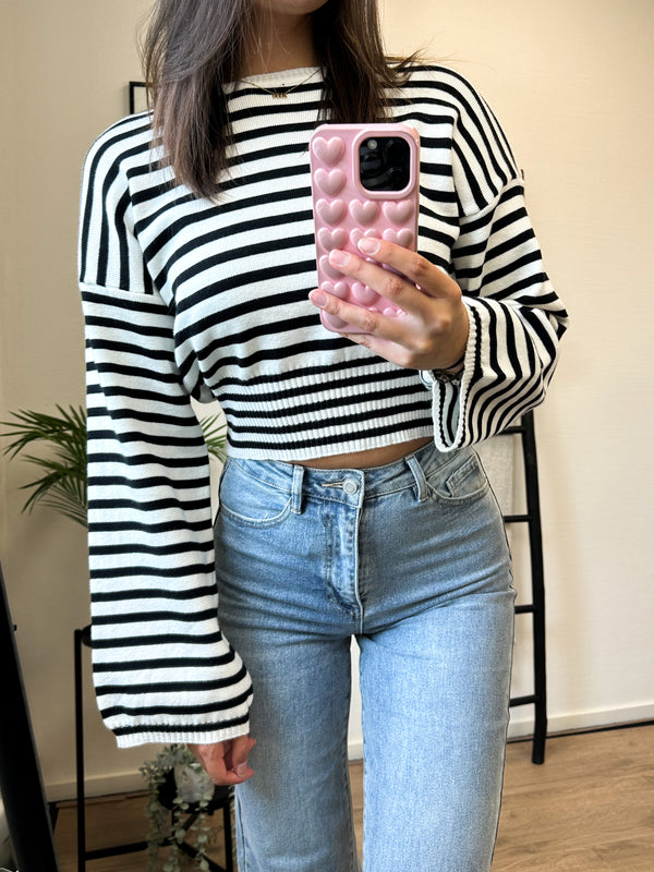 Nella Striped Sweater - Black/White