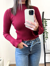 Abby Longsleeve Top - Bordeaux