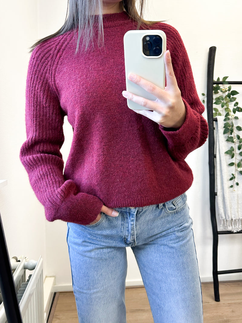 Tara Knit Sweater - Bordeaux