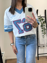 Marlisa 67 Jersey Tshirt - White/Blue