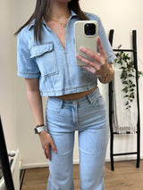 Xaria Denim Top - Light Blue Denim