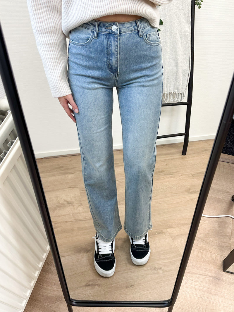 Jenna Straight Leg Stretch Jeans - Vintage Blue Denim