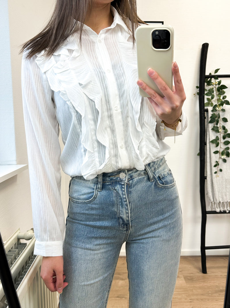 Daliana Ruffle Blouse - White