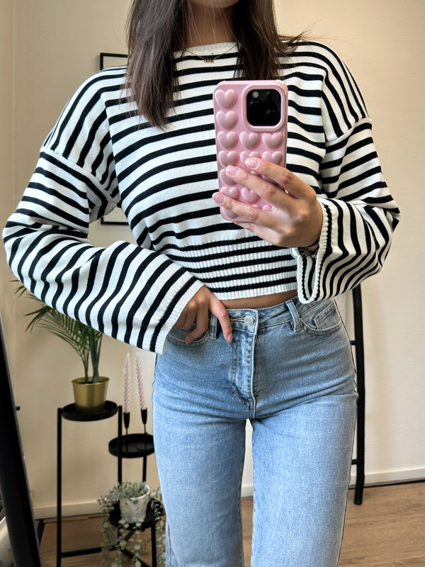 Nella Striped Sweater - Black/White