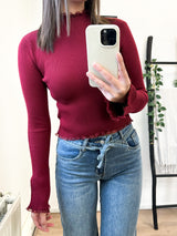 Abby Longsleeve Top - Bordeaux