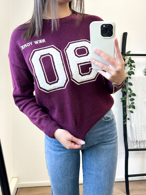 USA 90 Sweater - Bordeaux