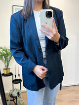 Mirte Oversized Glitter Blazer - Marine