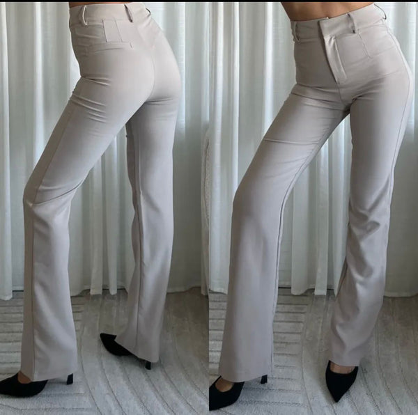 Manou Stretch Pantalon - Light Taupe