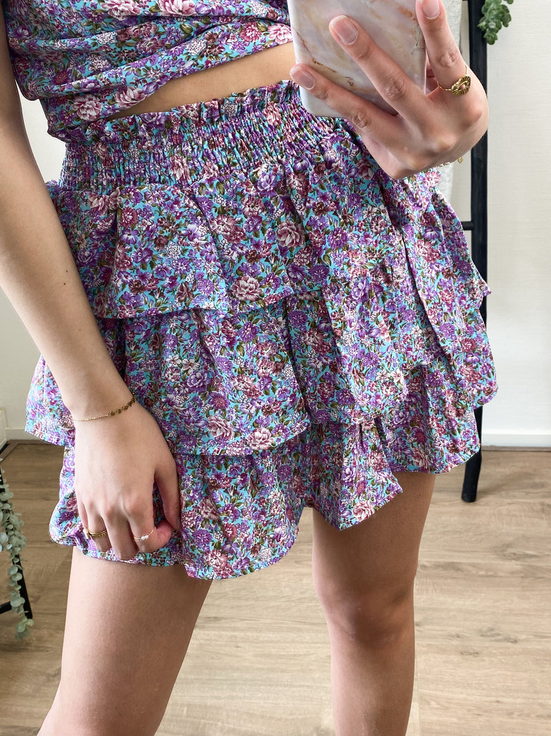 Ava Floral Skirt- Violet/Purple