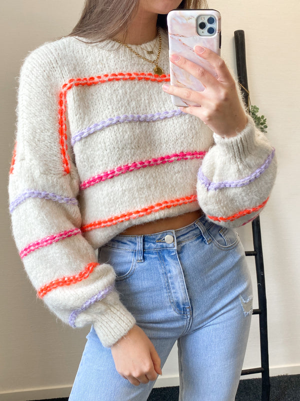 Fiore Color Sweater Oversized - Off White